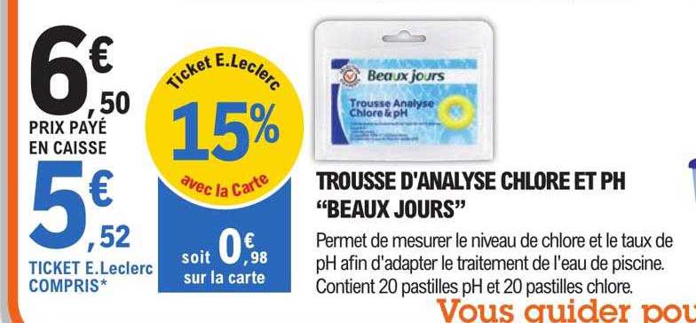 trousse d'analyse chlore et ph "beaux jours"