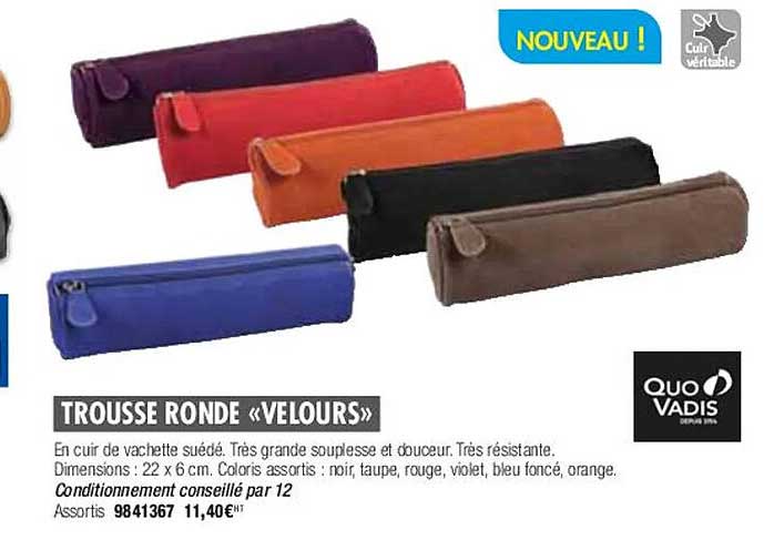 trousse ronde «velours» quo vadis