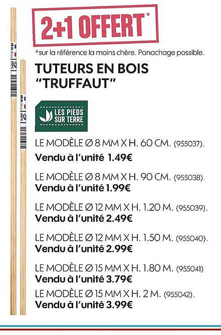 tuteurs en bois truffaut