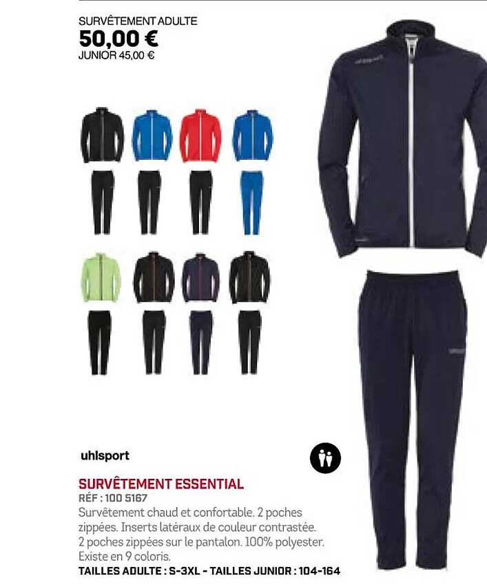 uhisport survêtement essential
