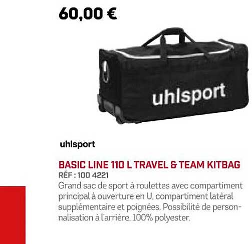uhlsport basic line 110l travel & team kitbag