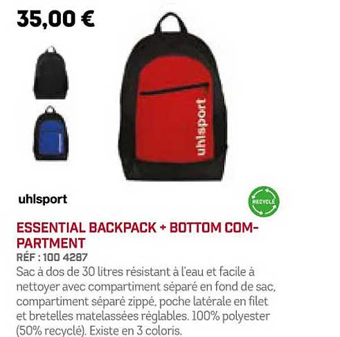 Uhlsport Essential Backpack + Bottom Compartment