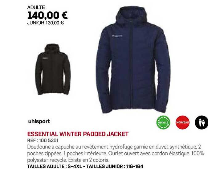 uhlsport essential winter padded jacket
