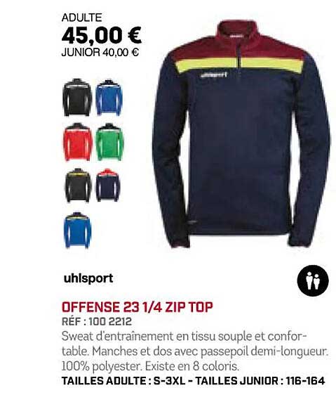 uhlsport offense 23 ¼ zip top
