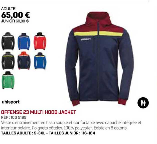 uhlsport offense 23 multi hood jacket