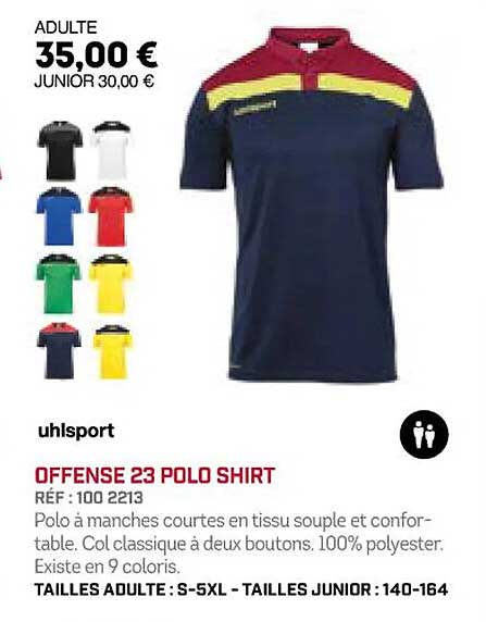 uhlsport offense 23 polo shirt
