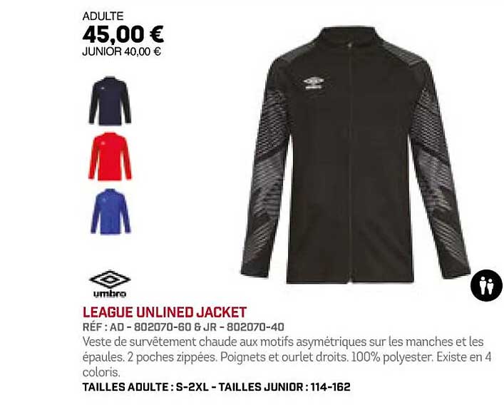 umbro league unlined jacket