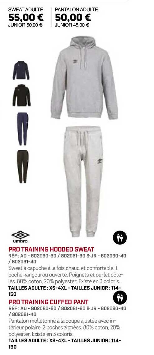 umbro pro training hooded sweat ou cuffed pant