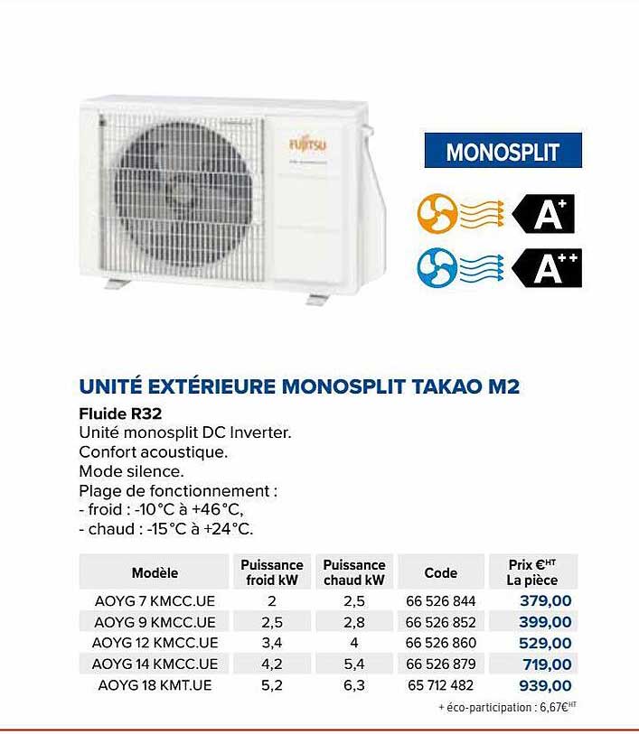 unité extérieure monosplit takao m2