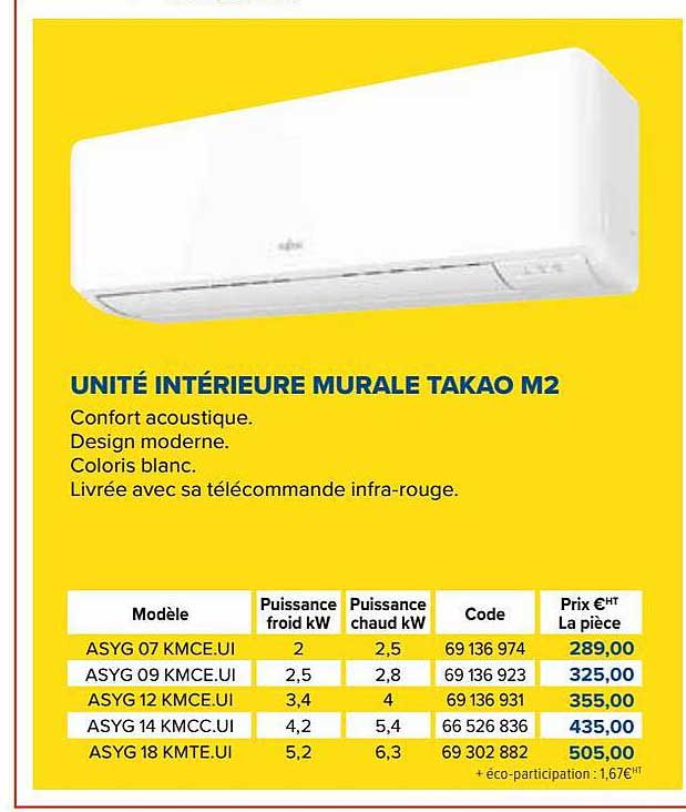 unité intérieure murale takao m2