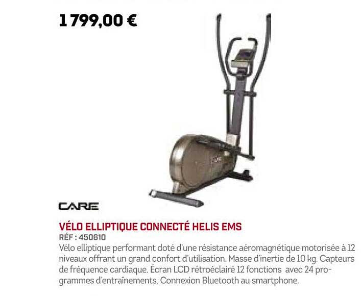 vélo elliptique connecté helis ems care