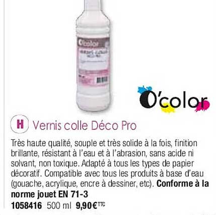 vernis colle déco pro o'color