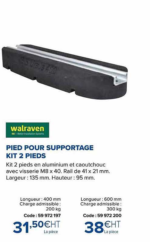 Walraven Pied Pour Supportage Kit 2 Pieds