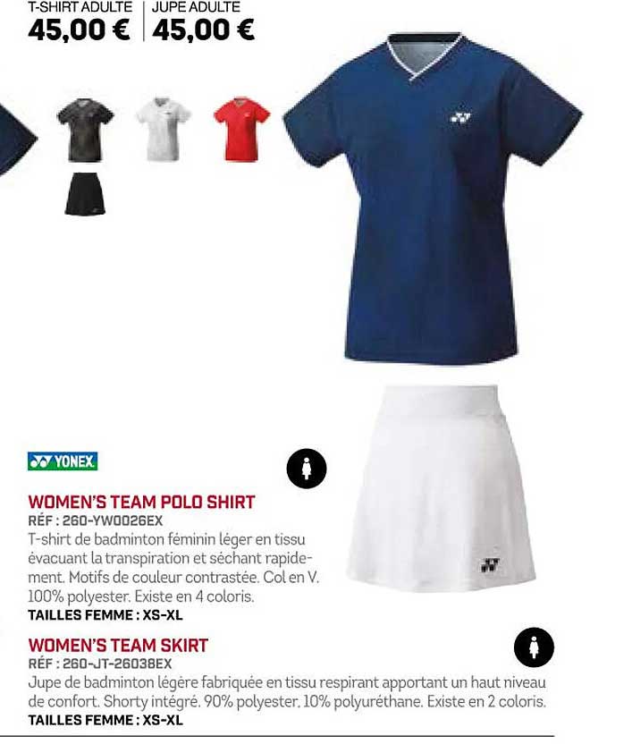 women's team polo shirt, women's team skirt yonex