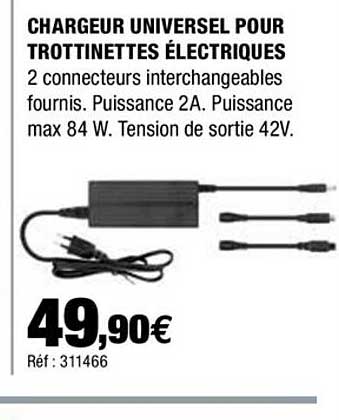 chargeur universel pour trottinettes electriques