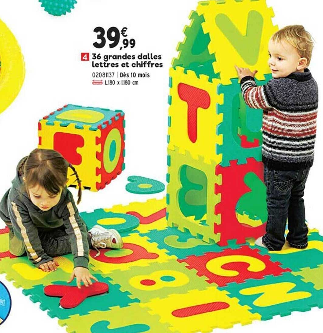 36 grandes dalles lettres et chiffres