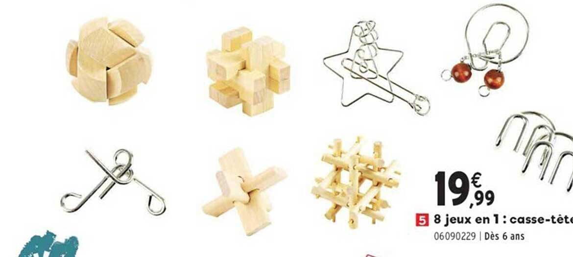 8 jeux en 1: casse-tetes en metal