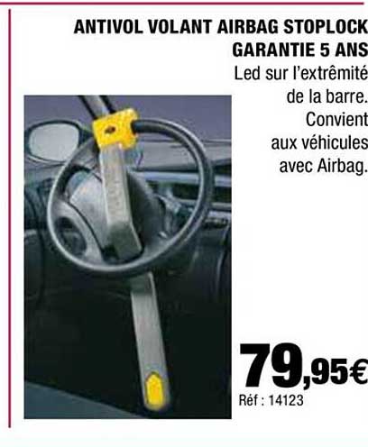 antivol volant airbag stoplock garantie 5 ans