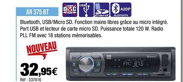 Ar 375 Bt Bluetooth, Usb- Micro Sd