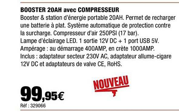 Booster 20ah Avec Compresseur