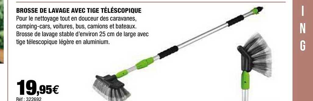 brosse de lavage avec tige téléscopique