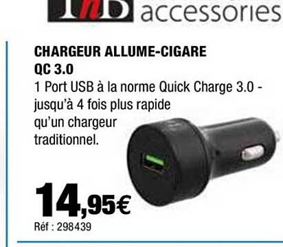chargeur allume-cigare qc 3.0 t'nb accessories