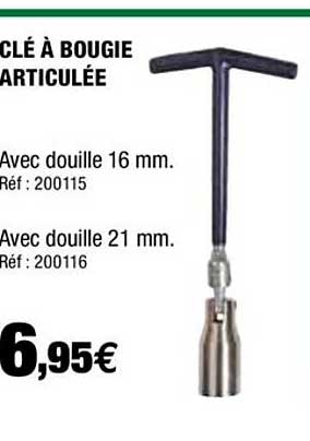 clé à bougie articulée