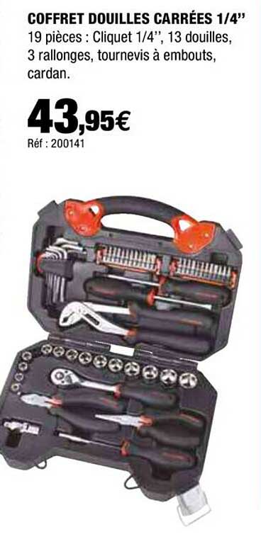 Coffret Douilles Carrées 1-4"