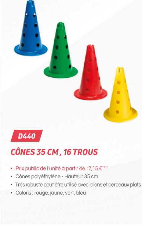 cônes 35 cm 16 trous d440