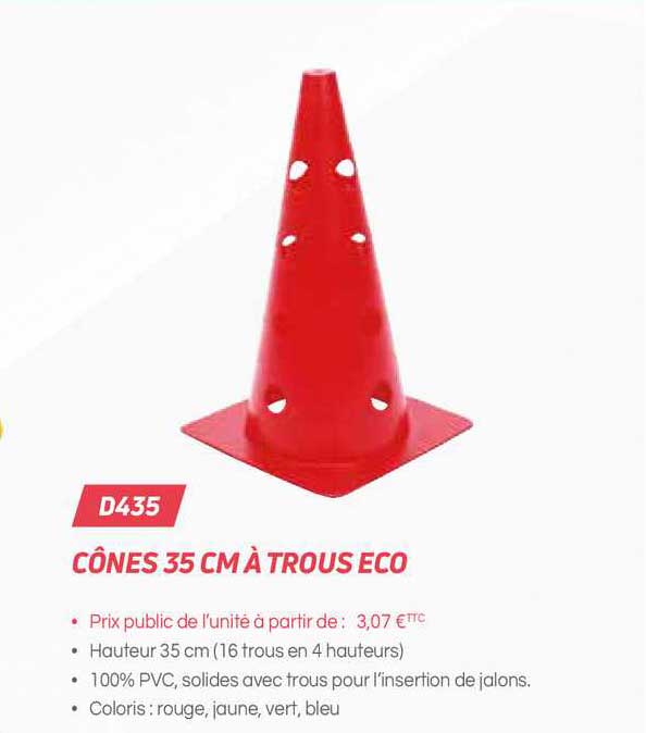 cônes 35 cm à trous eco d435