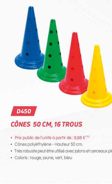 cônes 50 cm 16 trous d450