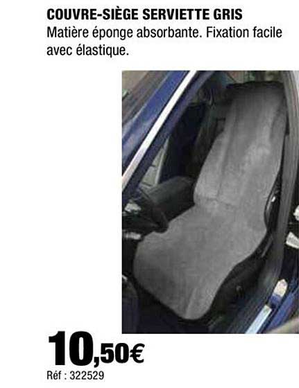 couvre-siège serviette gris