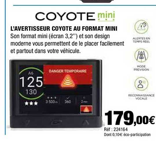 coyote mini l'avertisseur coyote au format mini