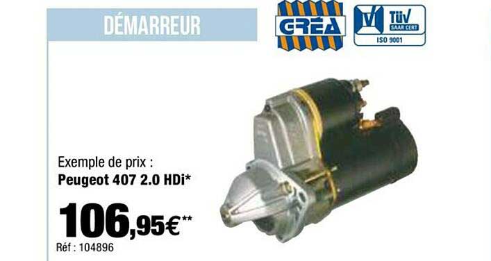 démarreur peugeot 407 2.0 hdi