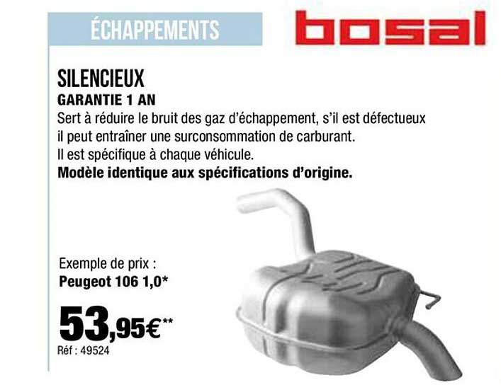 échappement silencieux garantie 1 an