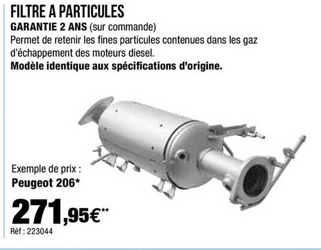 filtre à particules peugeot 206 garanti 2 ans