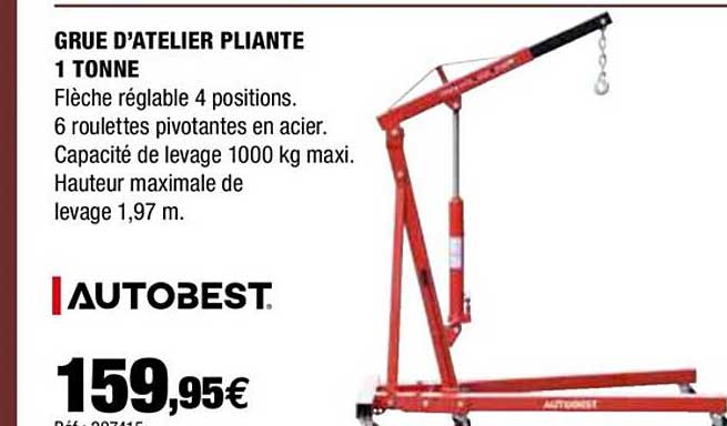 grue d'atelier pliante 1 tonne
