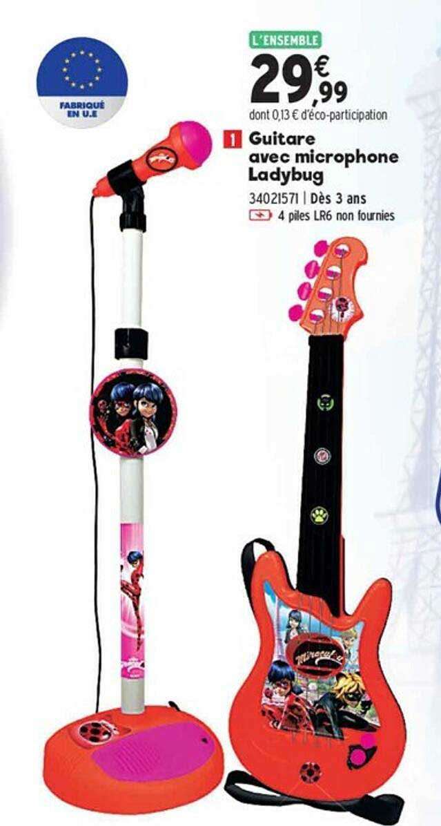 guitare avec microphone ladybug