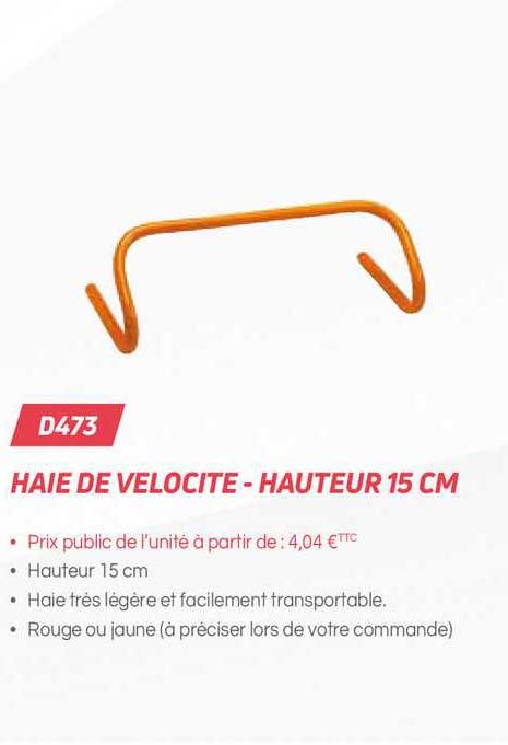 haie de vélocité - hauteur 15 cm d473