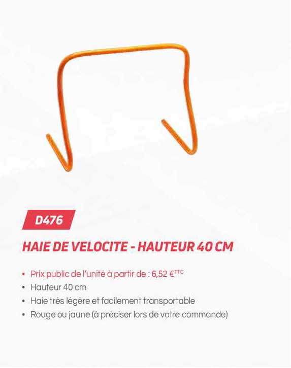 haie de vélocité - hauteur 40 cm d476