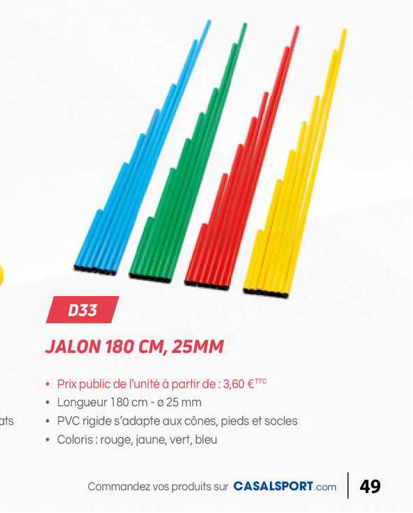 jalon 180 cm 25mm d33