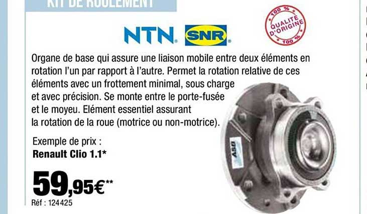 kit de roulement renault clio 1.1