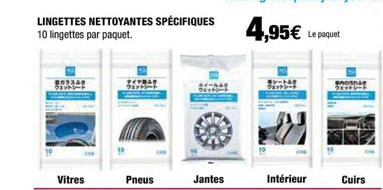 lingettes nettoyantes spécifique