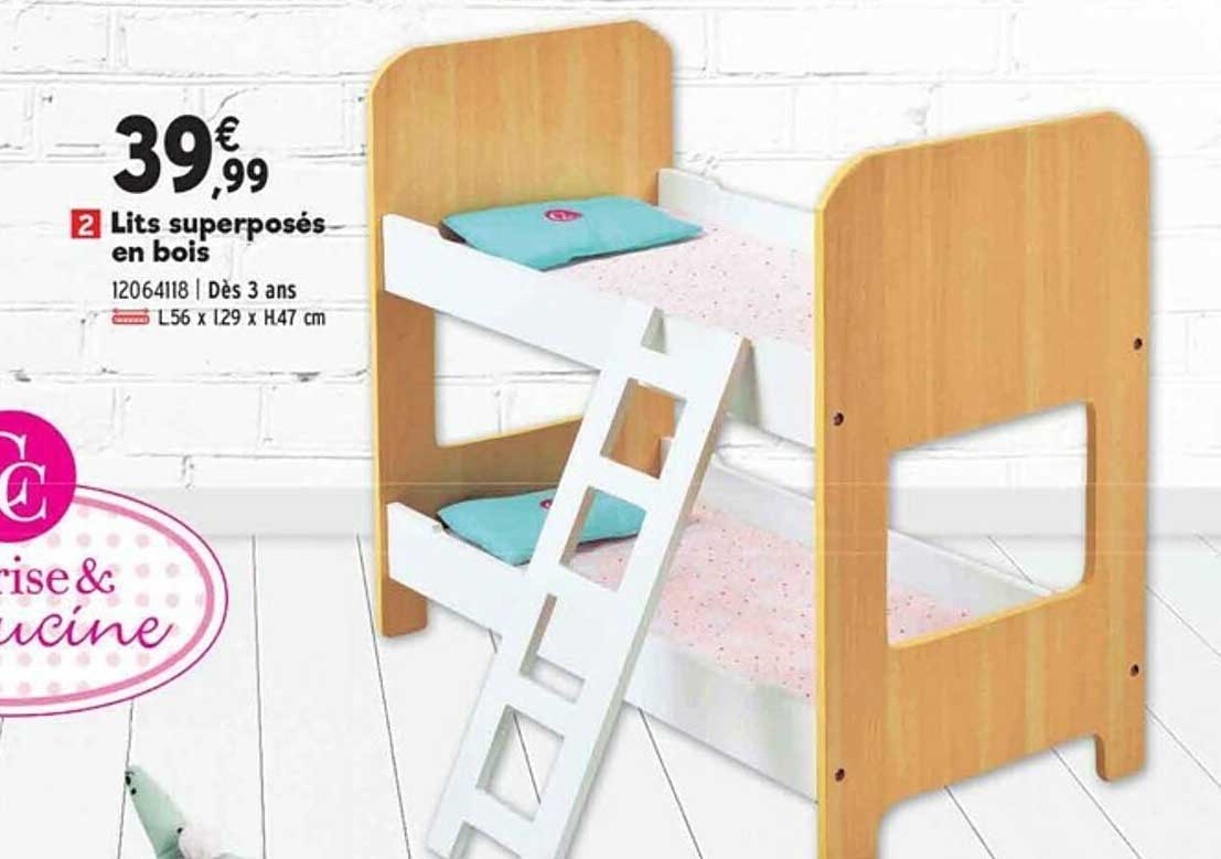 lits superposes en bois