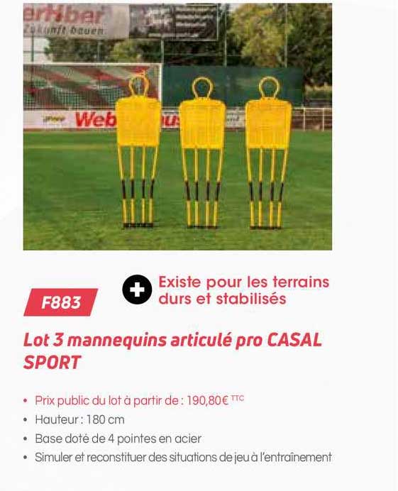 lot 3 mannequins articulé pro casal sport f883