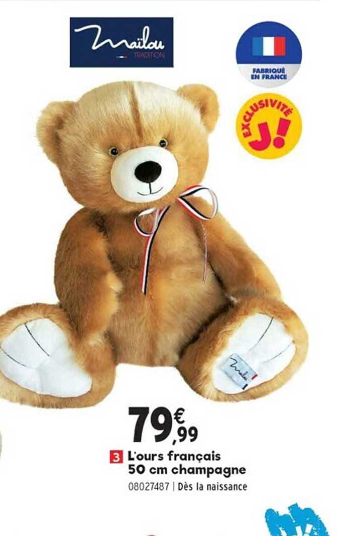 lours francais 50 cm champagne