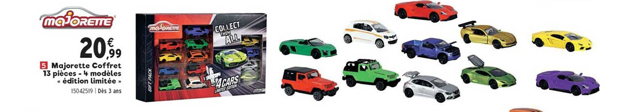 majorette coffret 13 pieces - 4 modeles
