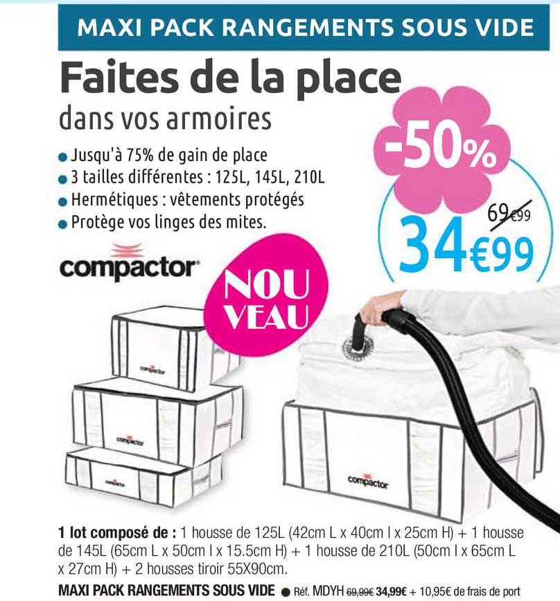 maxi pack rangements sous vide