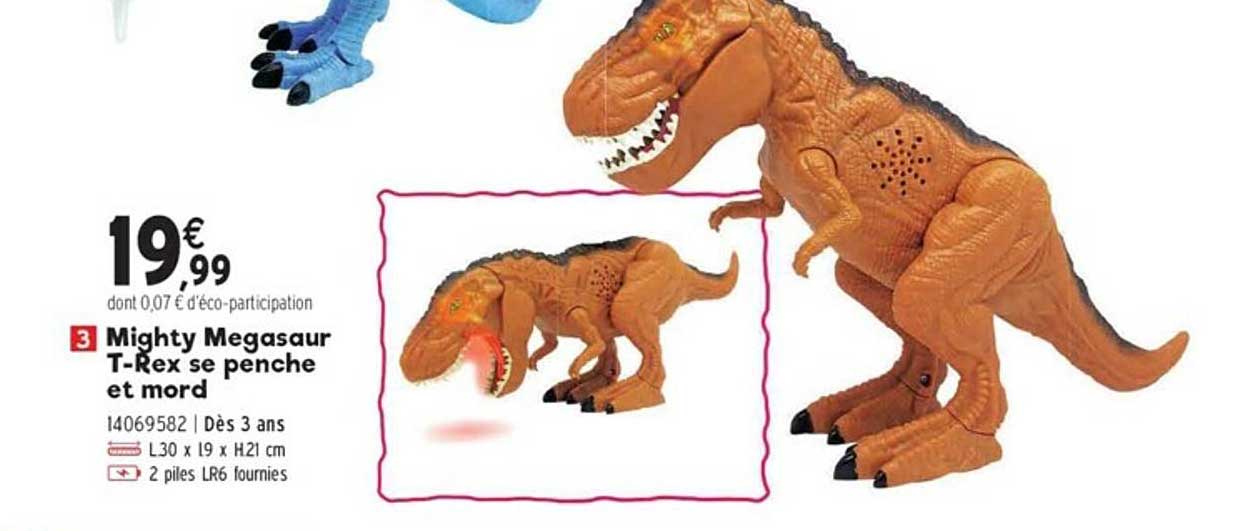 mighty megasaur t-rex se penche et mord