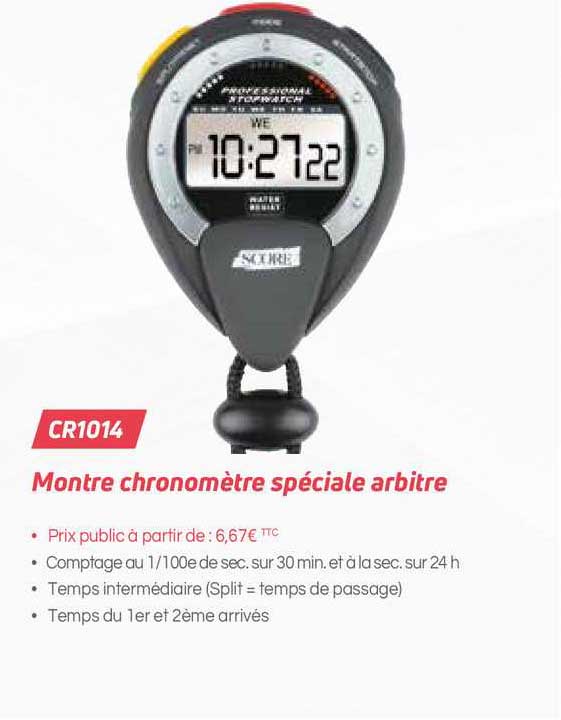 montre chronomètre spéciale arbitre cr1014